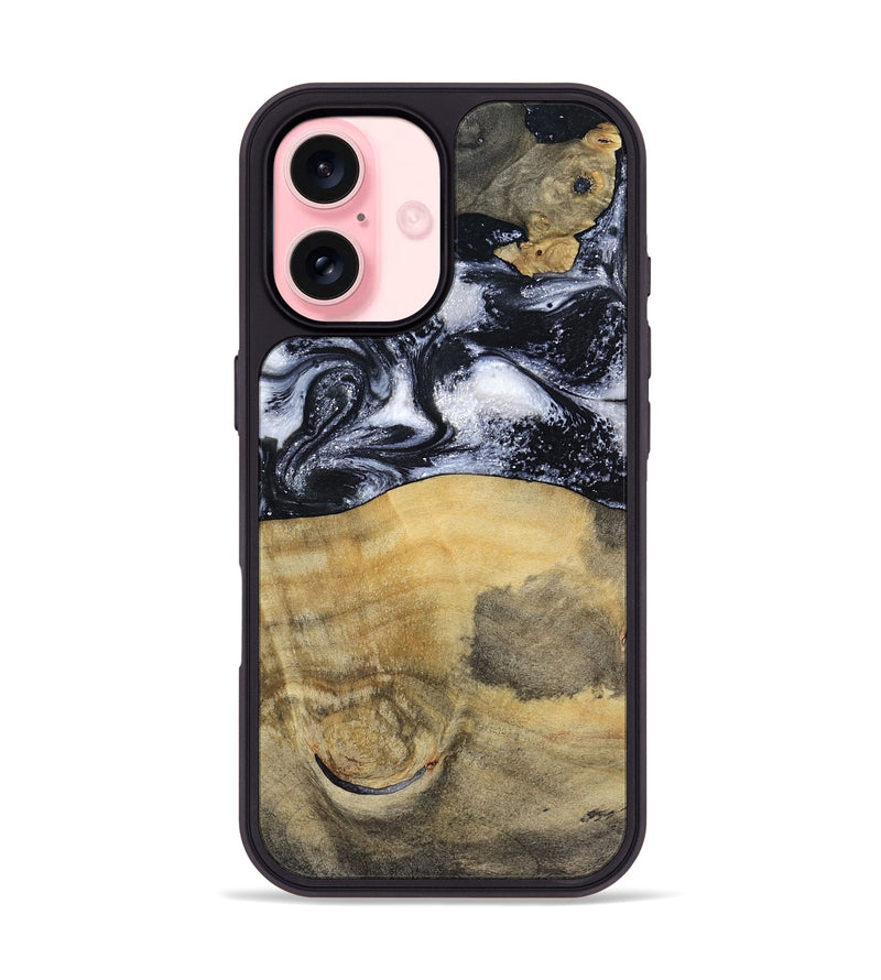 iPhone 16 Wood Phone Case - Joseph (Black & White, 797406)