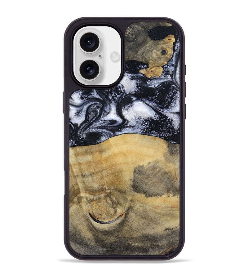 iPhone 16 Plus Wood Phone Case - Joseph (Black & White, 797406)