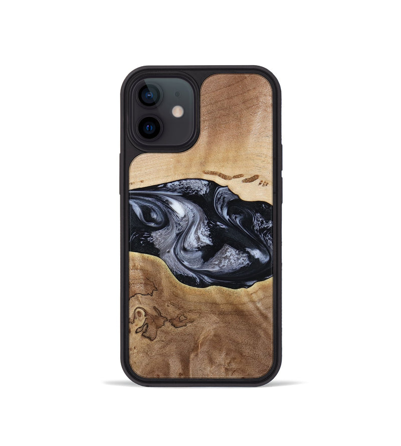 iPhone 12 mini Wood Phone Case - Bryce (Black & White, 797408)