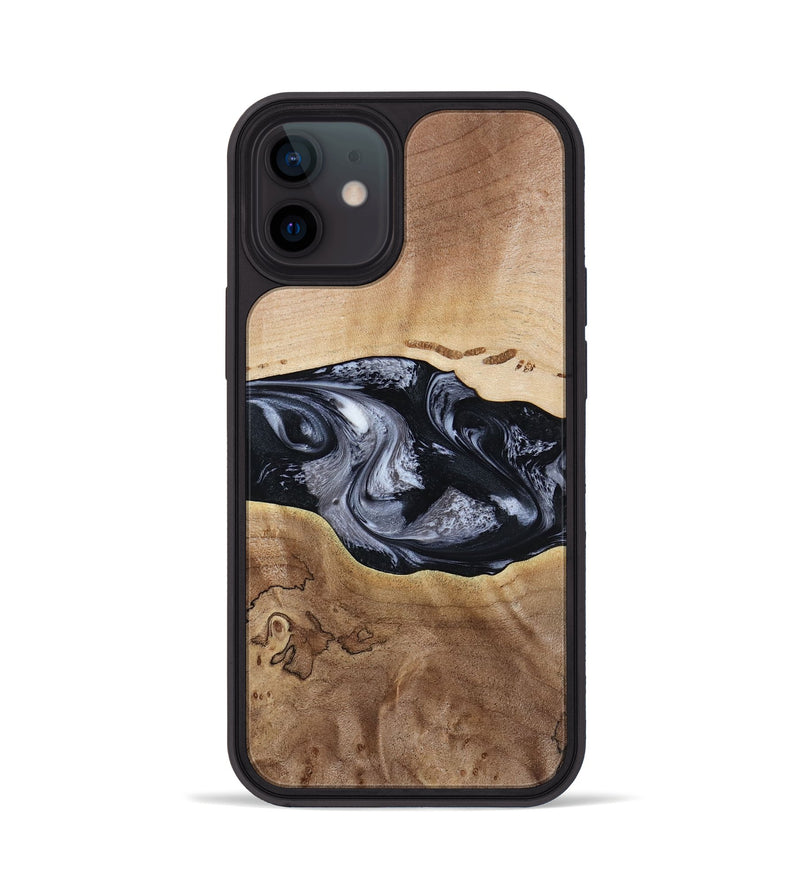 iPhone 12 Wood Phone Case - Bryce (Black & White, 797408)