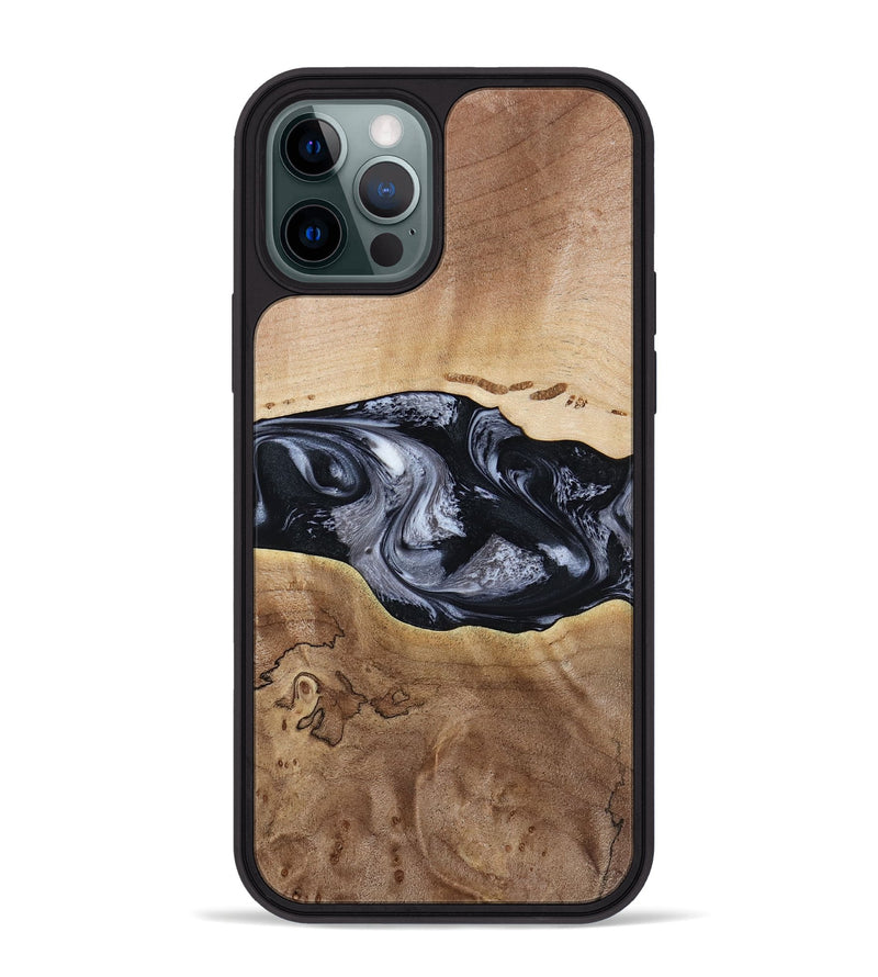 iPhone 12 Pro Max Wood Phone Case - Bryce (Black & White, 797408)