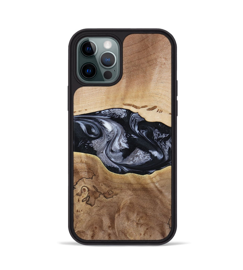 iPhone 12 Pro Wood Phone Case - Bryce (Black & White, 797408)