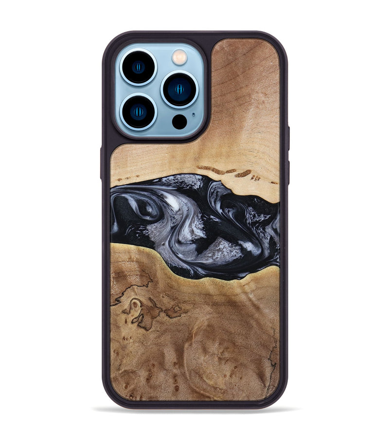 iPhone 14 Pro Max Wood Phone Case - Bryce (Black & White, 797408)