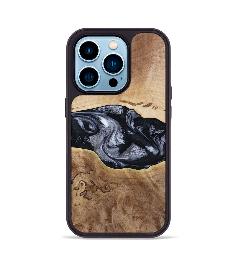 iPhone 14 Pro Wood Phone Case - Bryce (Black & White, 797408)