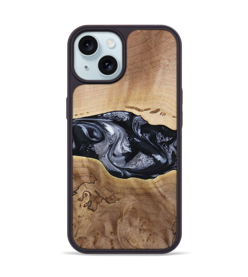 iPhone 15 Wood Phone Case - Bryce (Black & White, 797408)