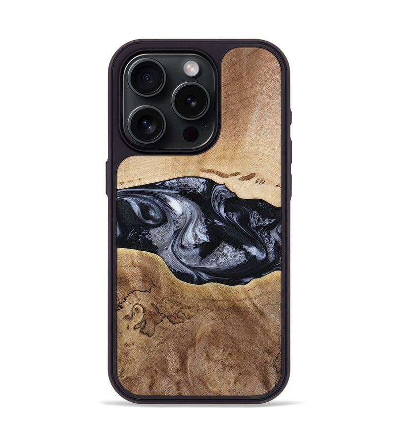iPhone 15 Pro Wood Phone Case - Bryce (Black & White, 797408)