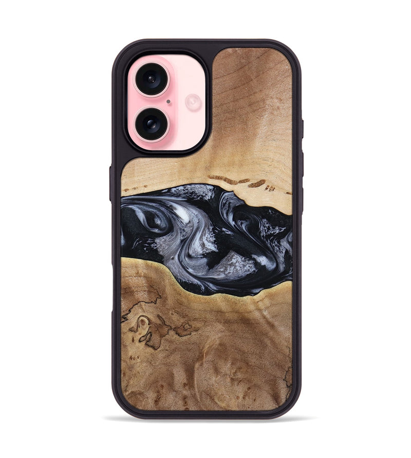 iPhone 16 Wood Phone Case - Bryce (Black & White, 797408)