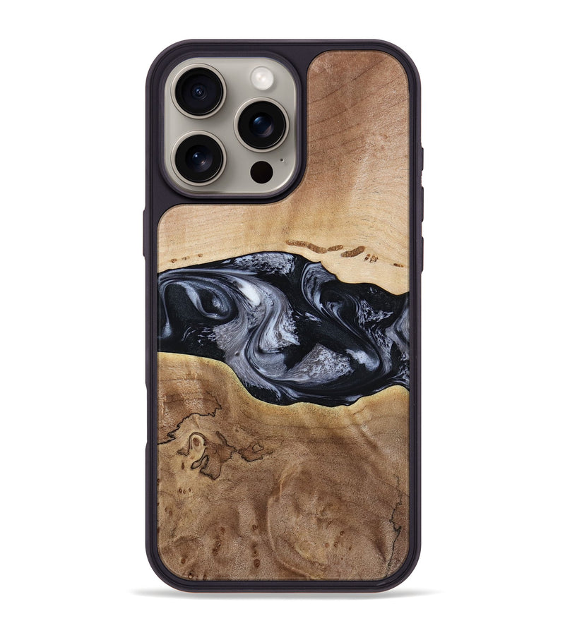 iPhone 16 Pro Max Wood Phone Case - Bryce (Black & White, 797408)