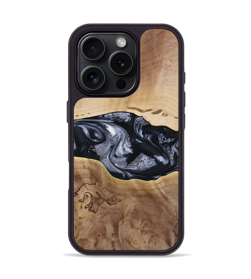 iPhone 16 Pro Wood Phone Case - Bryce (Black & White, 797408)