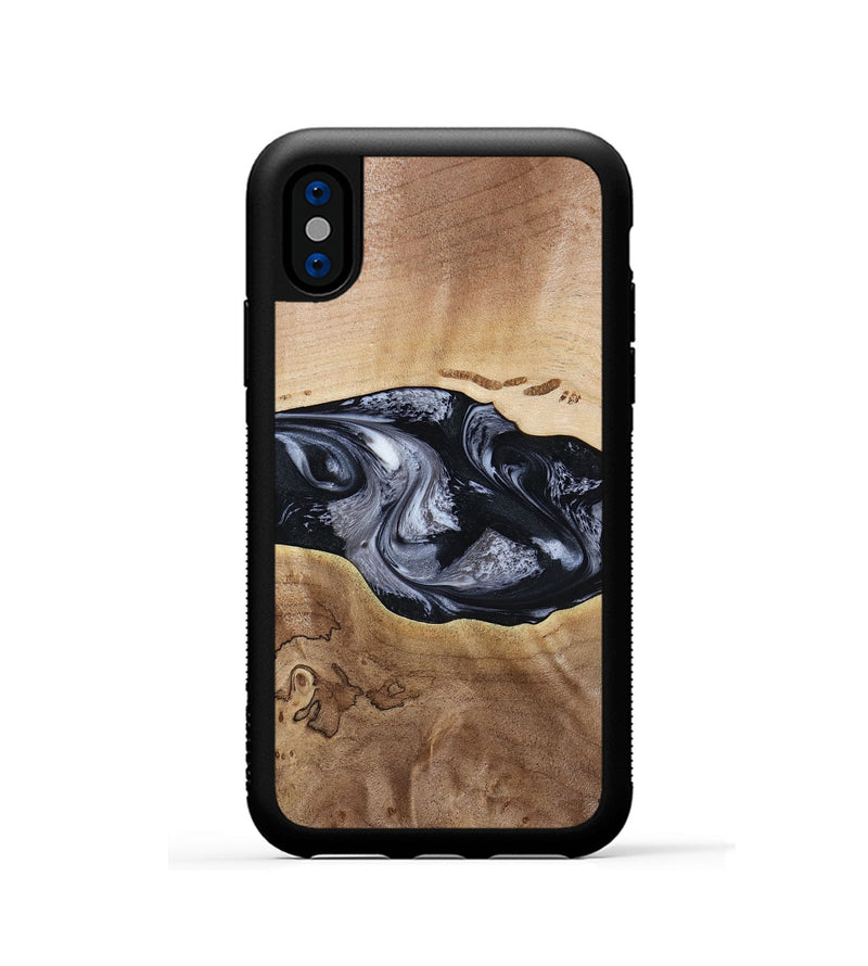 iPhone Xs Wood Phone Case - Bryce (Black & White, 797408)