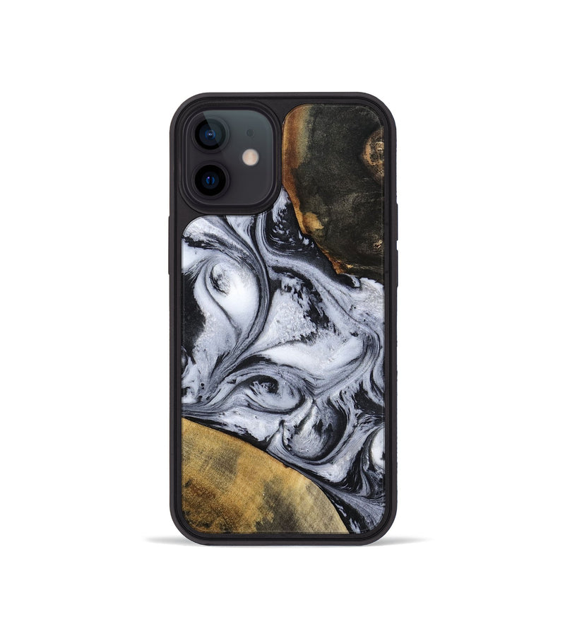 iPhone 12 mini Wood Phone Case - Jaren (Black & White, 797413)