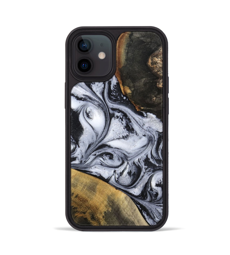 iPhone 12 Wood Phone Case - Jaren (Black & White, 797413)