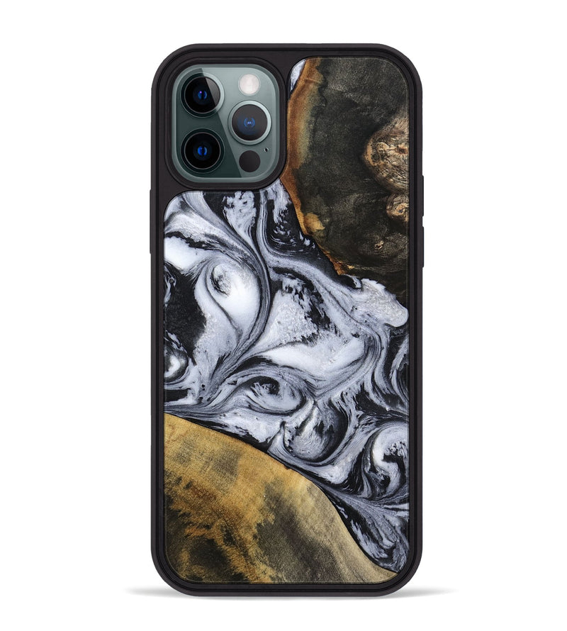 iPhone 12 Pro Max Wood Phone Case - Jaren (Black & White, 797413)