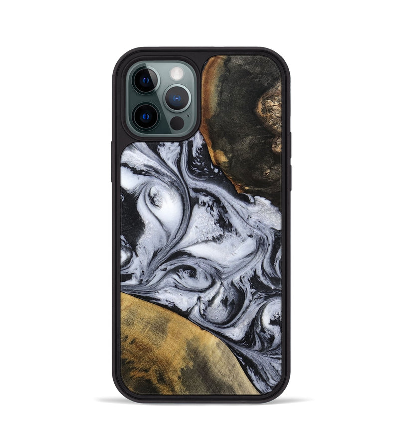 iPhone 12 Pro Wood Phone Case - Jaren (Black & White, 797413)