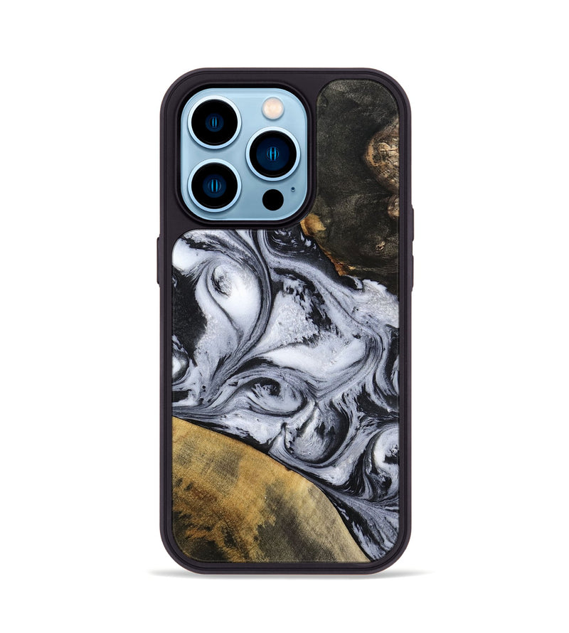 iPhone 14 Pro Wood Phone Case - Jaren (Black & White, 797413)