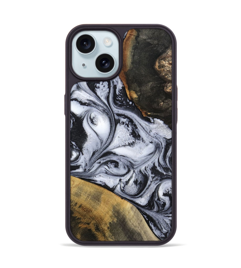 iPhone 15 Wood Phone Case - Jaren (Black & White, 797413)