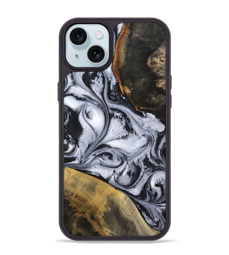 iPhone 15 Plus Wood Phone Case - Jaren (Black & White, 797413)