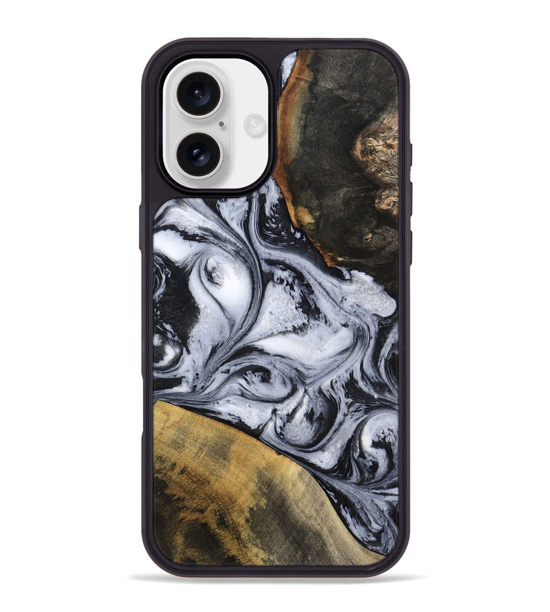 iPhone 16 Plus Wood Phone Case - Jaren (Black & White, 797413)
