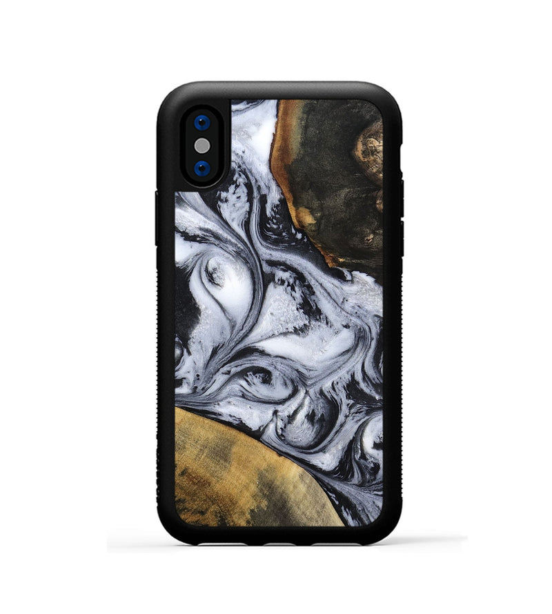iPhone Xs Wood Phone Case - Jaren (Black & White, 797413)