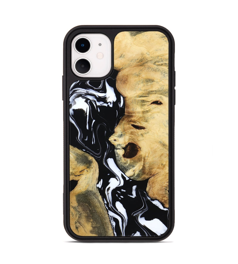 iPhone 11 Wood Phone Case - Maisie (Black & White, 797415)