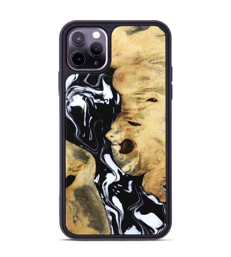 iPhone 11 Pro Max Wood Phone Case - Maisie (Black & White, 797415)