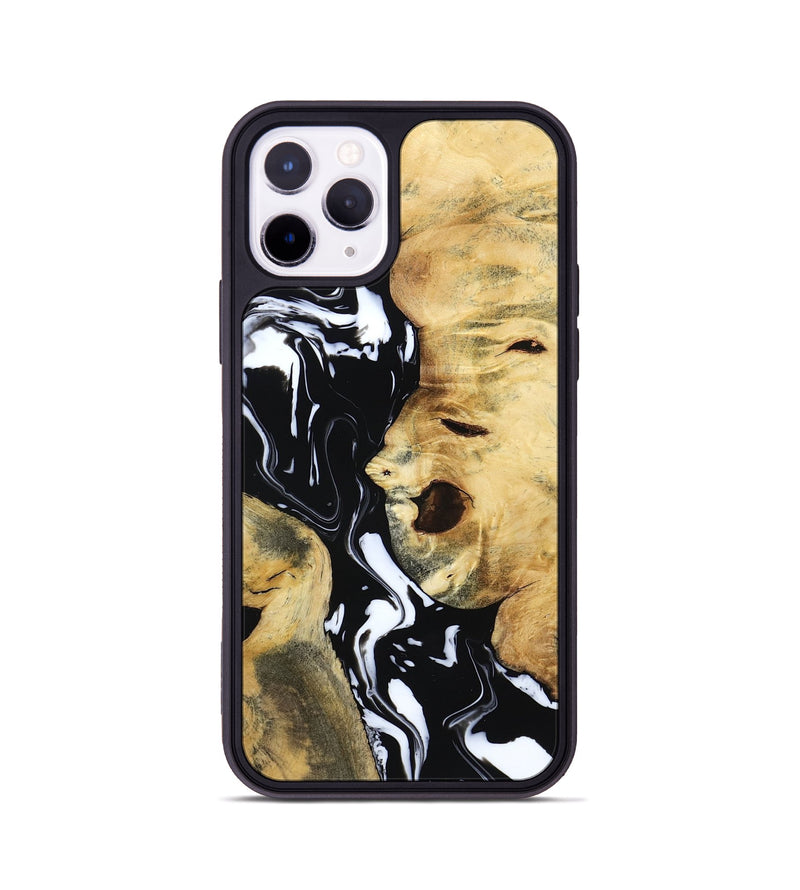 iPhone 11 Pro Wood Phone Case - Maisie (Black & White, 797415)