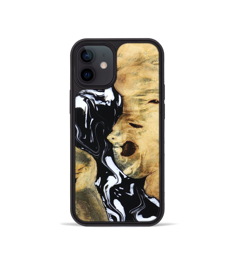 iPhone 12 mini Wood Phone Case - Maisie (Black & White, 797415)