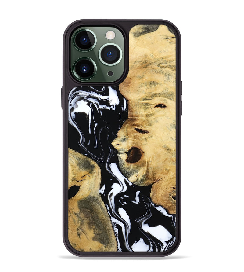 iPhone 13 Pro Max Wood Phone Case - Maisie (Black & White, 797415)
