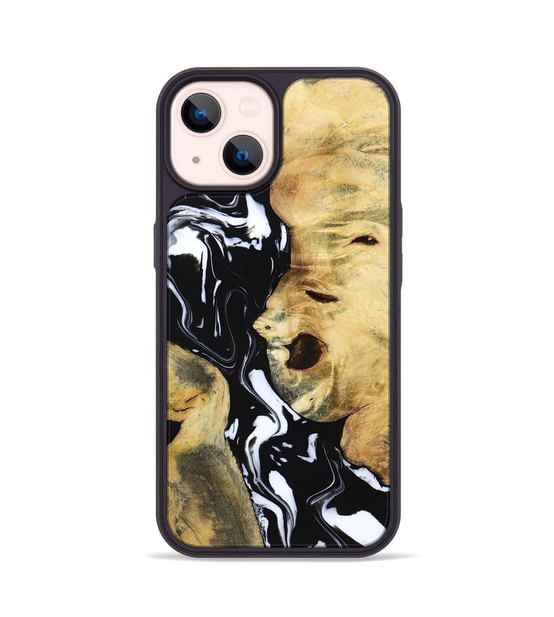 iPhone 14 Wood Phone Case - Maisie (Black & White, 797415)