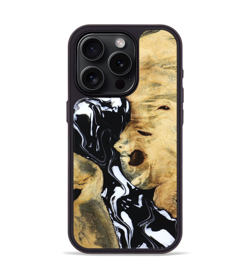 iPhone 15 Pro Wood Phone Case - Maisie (Black & White, 797415)