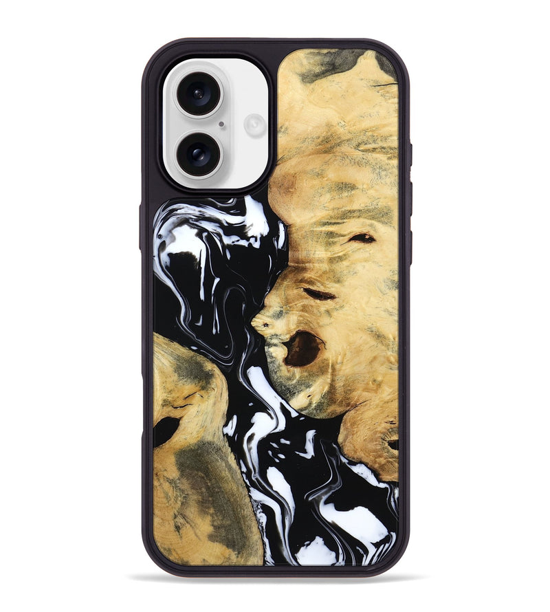 iPhone 16 Plus Wood Phone Case - Maisie (Black & White, 797415)