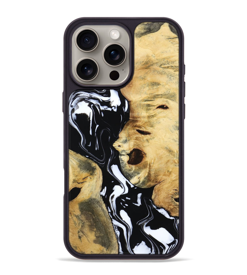 iPhone 16 Pro Max Wood Phone Case - Maisie (Black & White, 797415)