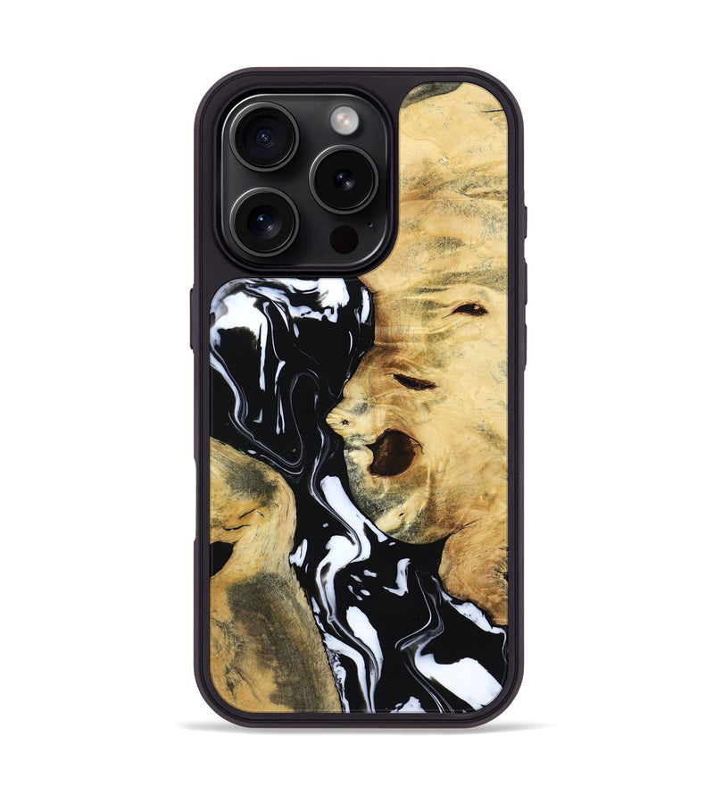 iPhone 16 Pro Wood Phone Case - Maisie (Black & White, 797415)