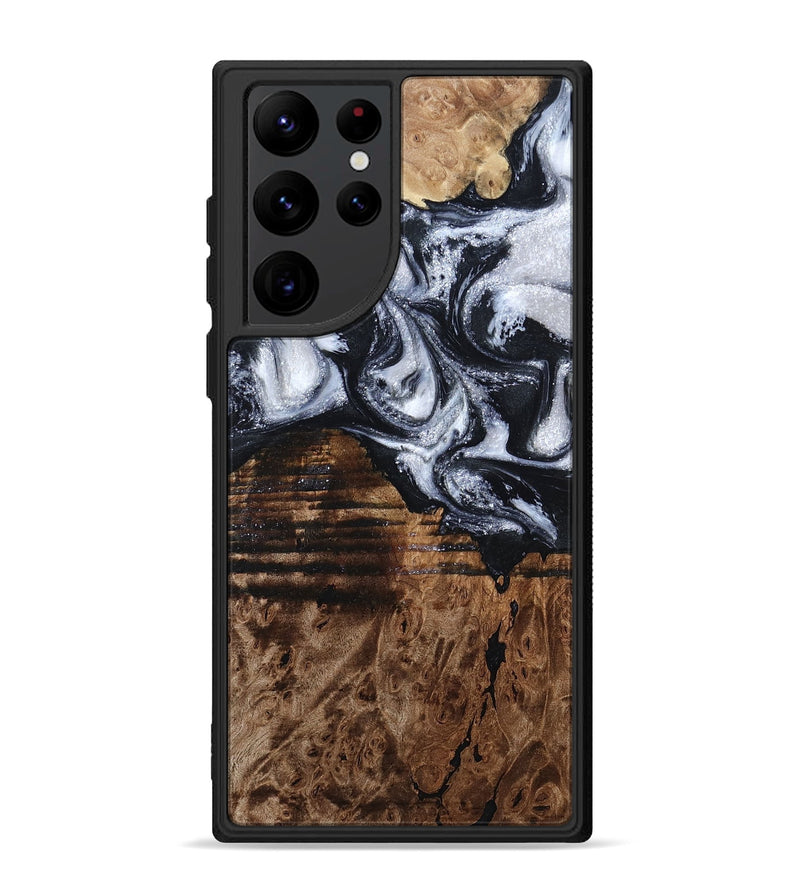 Galaxy S22 Ultra Wood Phone Case - Raina (Black & White, 797417)