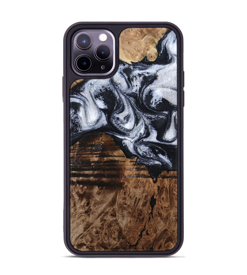iPhone 11 Pro Max Wood Phone Case - Raina (Black & White, 797417)