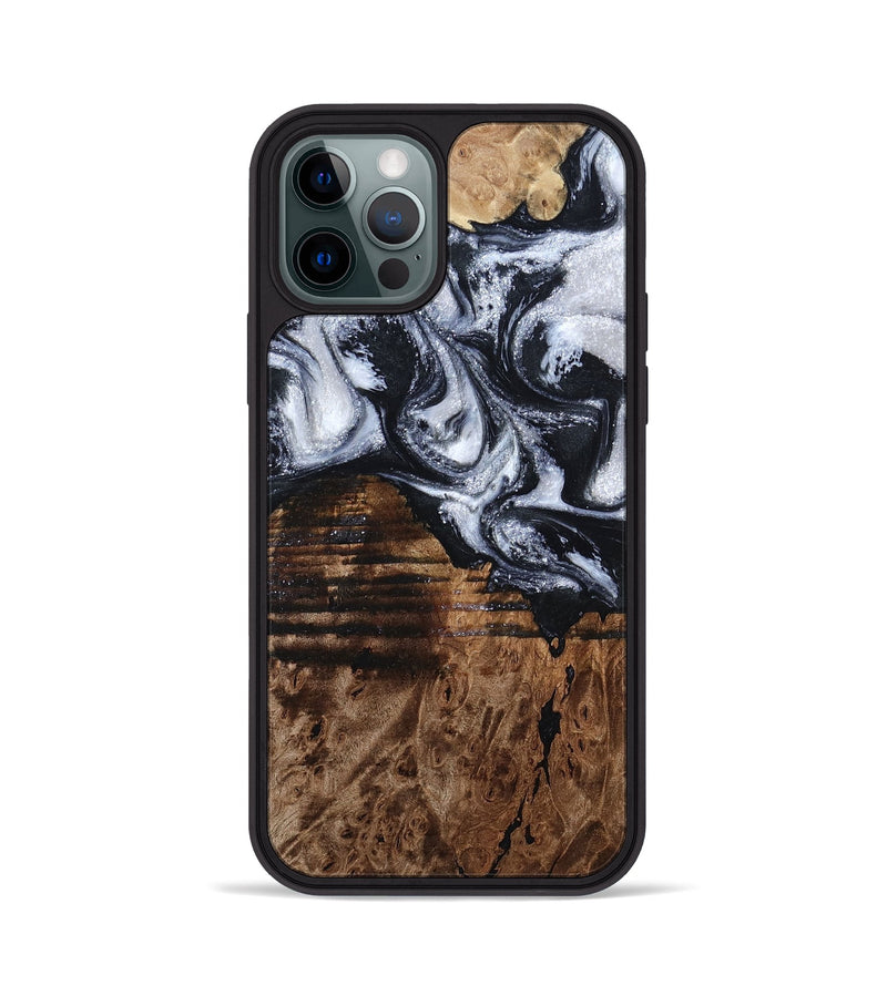 iPhone 12 Pro Wood Phone Case - Raina (Black & White, 797417)
