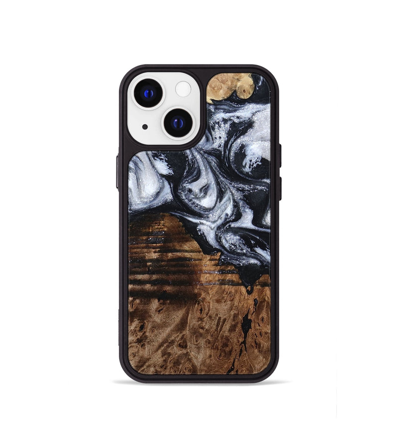 iPhone 13 mini Wood Phone Case - Raina (Black & White, 797417)