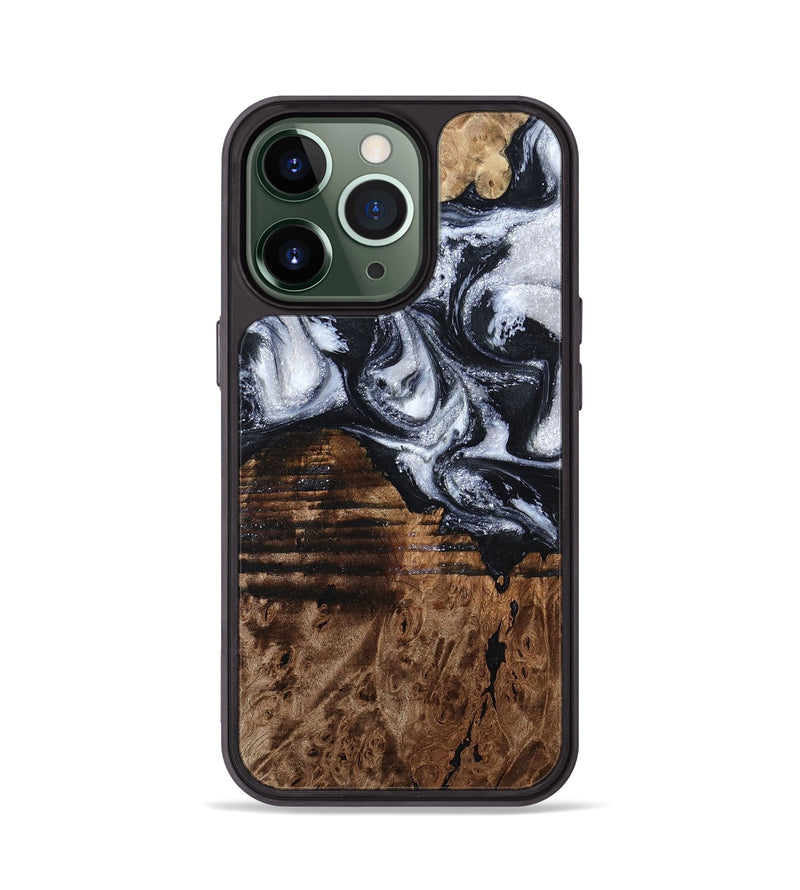 iPhone 13 Pro Wood Phone Case - Raina (Black & White, 797417)
