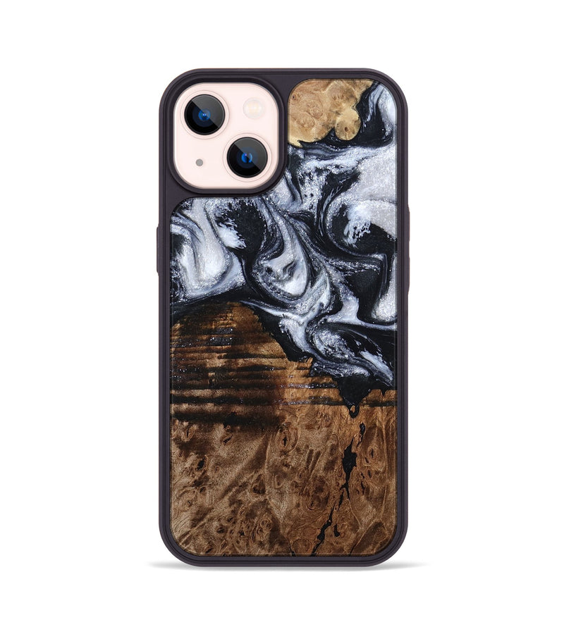 iPhone 14 Wood Phone Case - Raina (Black & White, 797417)