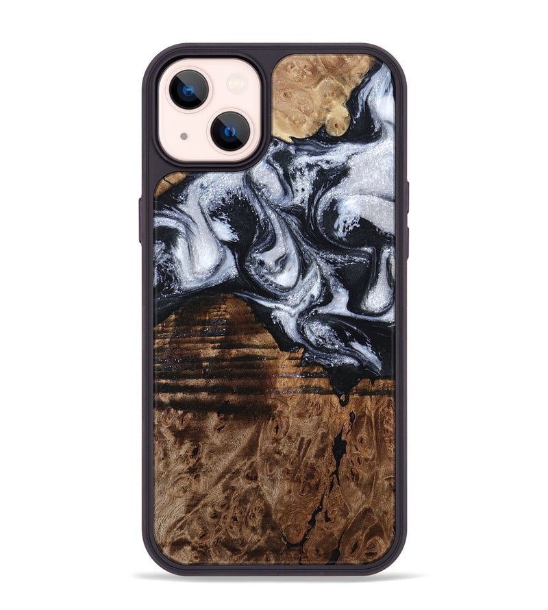 iPhone 14 Plus Wood Phone Case - Raina (Black & White, 797417)