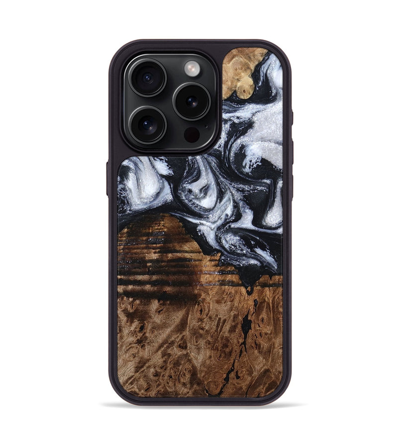 iPhone 15 Pro Wood Phone Case - Raina (Black & White, 797417)