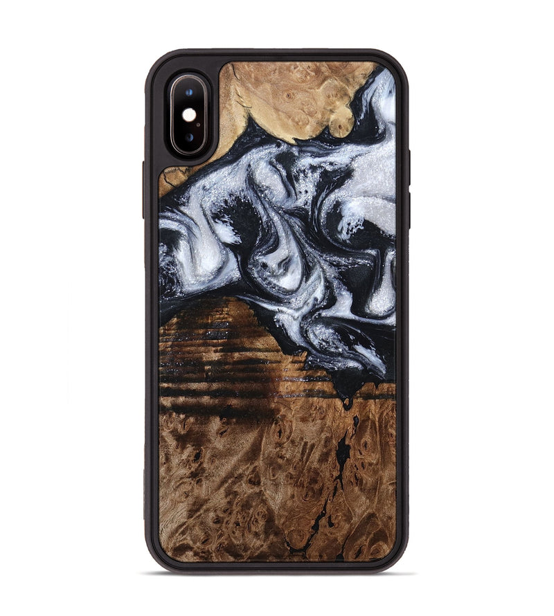 iPhone Xs Max Wood Phone Case - Raina (Black & White, 797417)