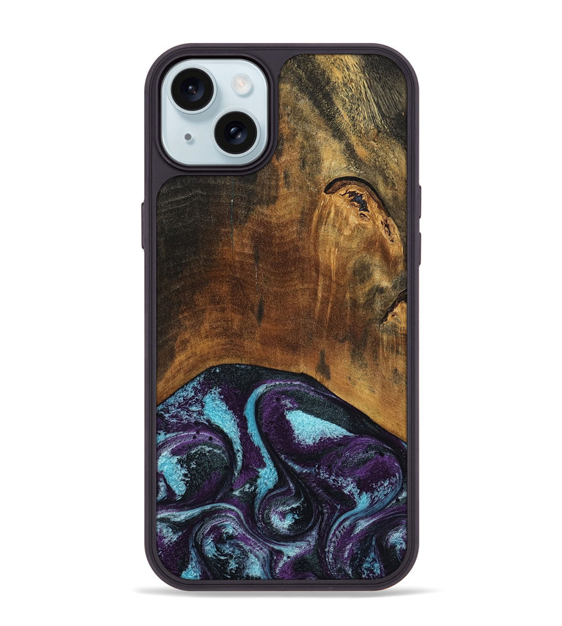 iPhone 15 Plus Wood Phone Case - Maxim (Purple, 797418)