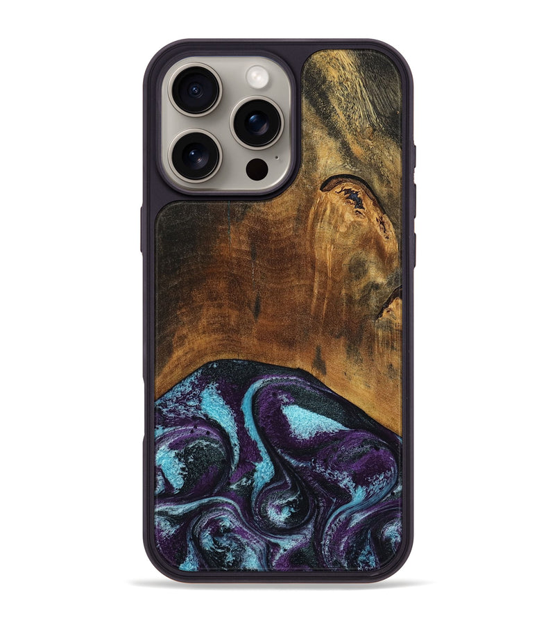 iPhone 16 Pro Max Wood Phone Case - Maxim (Purple, 797418)