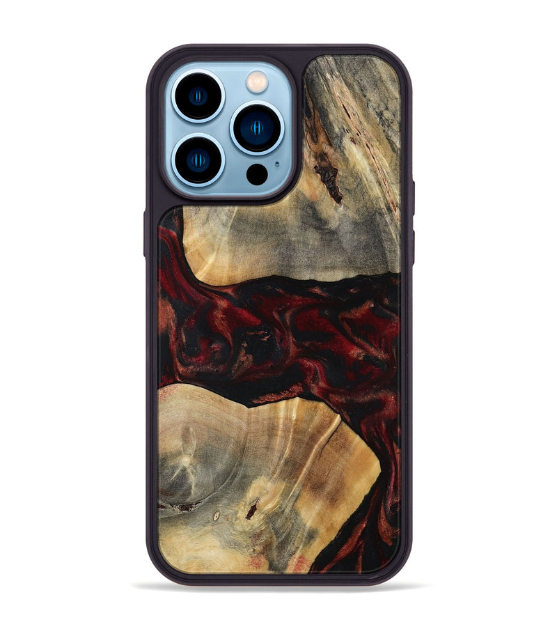 iPhone 14 Pro Max Wood Phone Case - Juana (Red, 797421)
