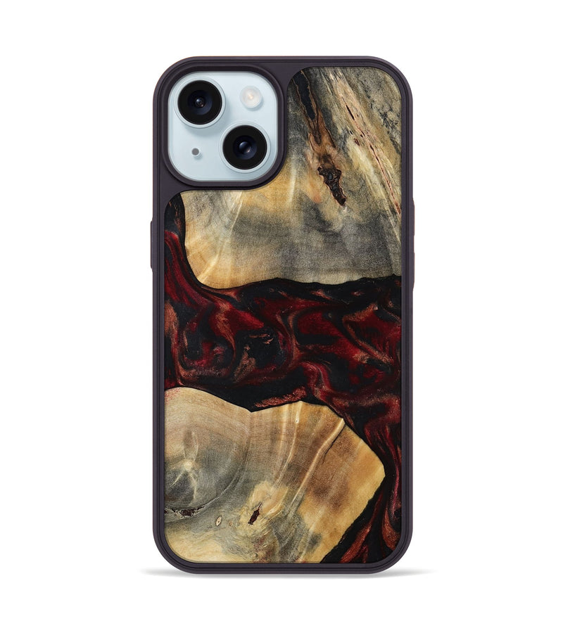 iPhone 15 Wood Phone Case - Juana (Red, 797421)