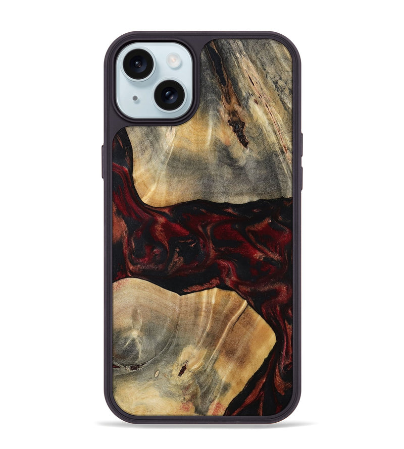 iPhone 15 Plus Wood Phone Case - Juana (Red, 797421)
