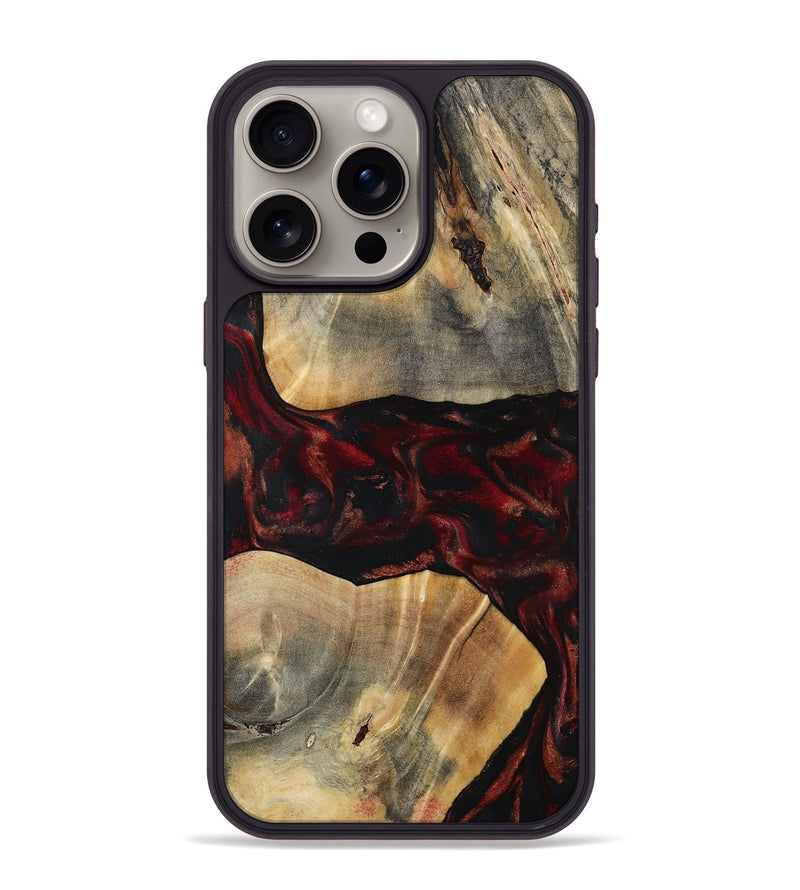 iPhone 15 Pro Max Wood Phone Case - Juana (Red, 797421)