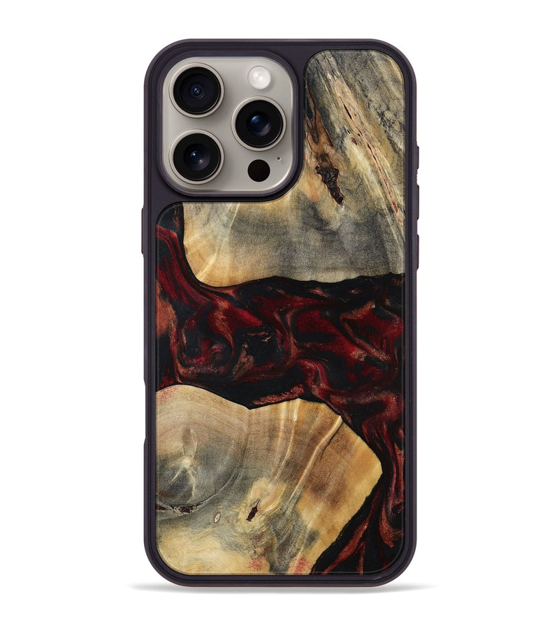 iPhone 16 Pro Max Wood Phone Case - Juana (Red, 797421)