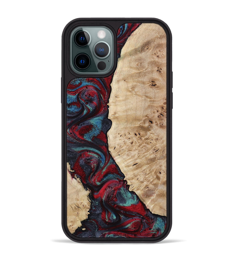 iPhone 12 Pro Max Wood Phone Case - Jenesis (Red, 797436)